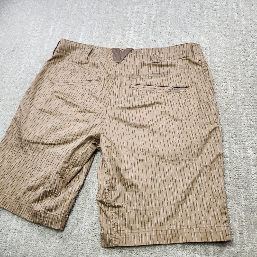 511 Tactical Aramis 10" Shorts Men 33 Stretch 6 Pocket Camo Brown Outdoor